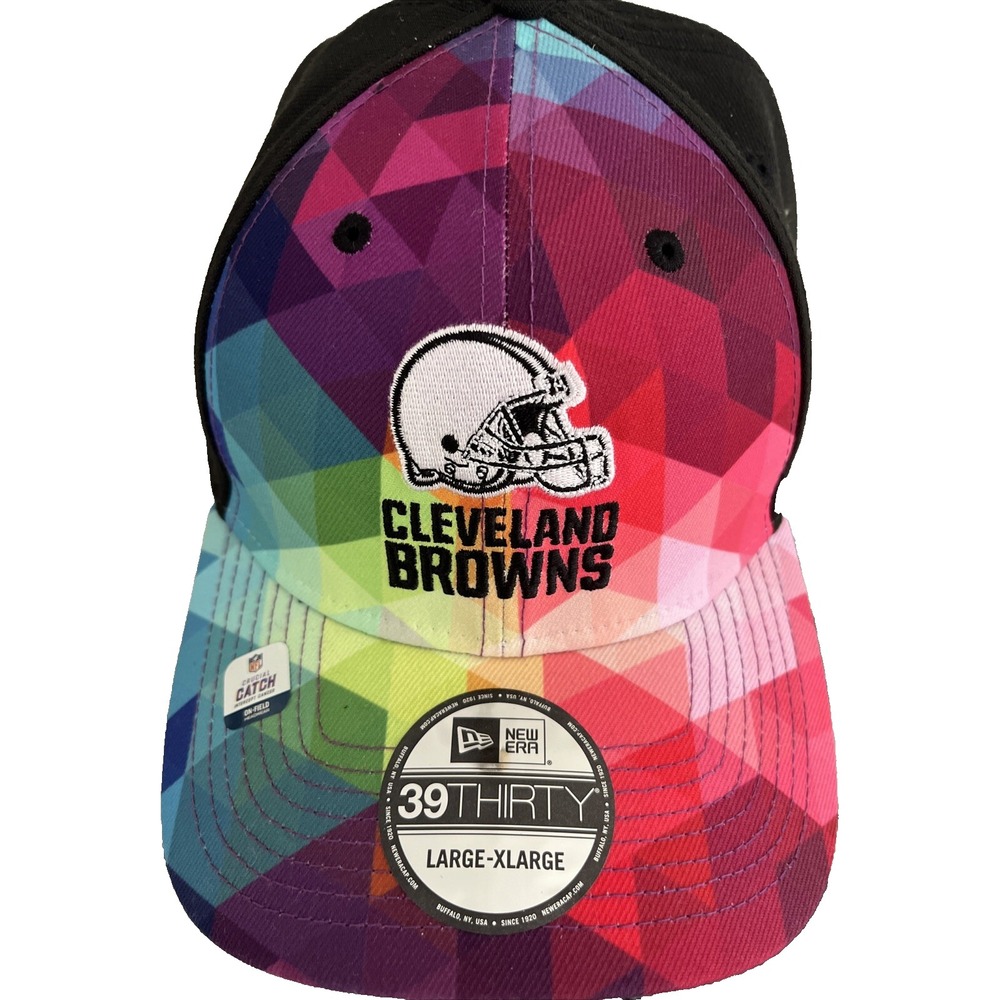 Cleveland Browns New Era Crucial Catch TYE DYE Stretch Hat Cap 39THIRTY L/XL NWT